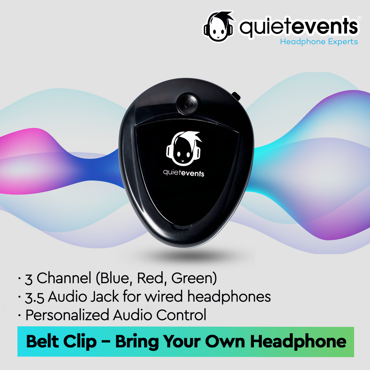 Silent Disco (P) - 3 CH Belt Clip
