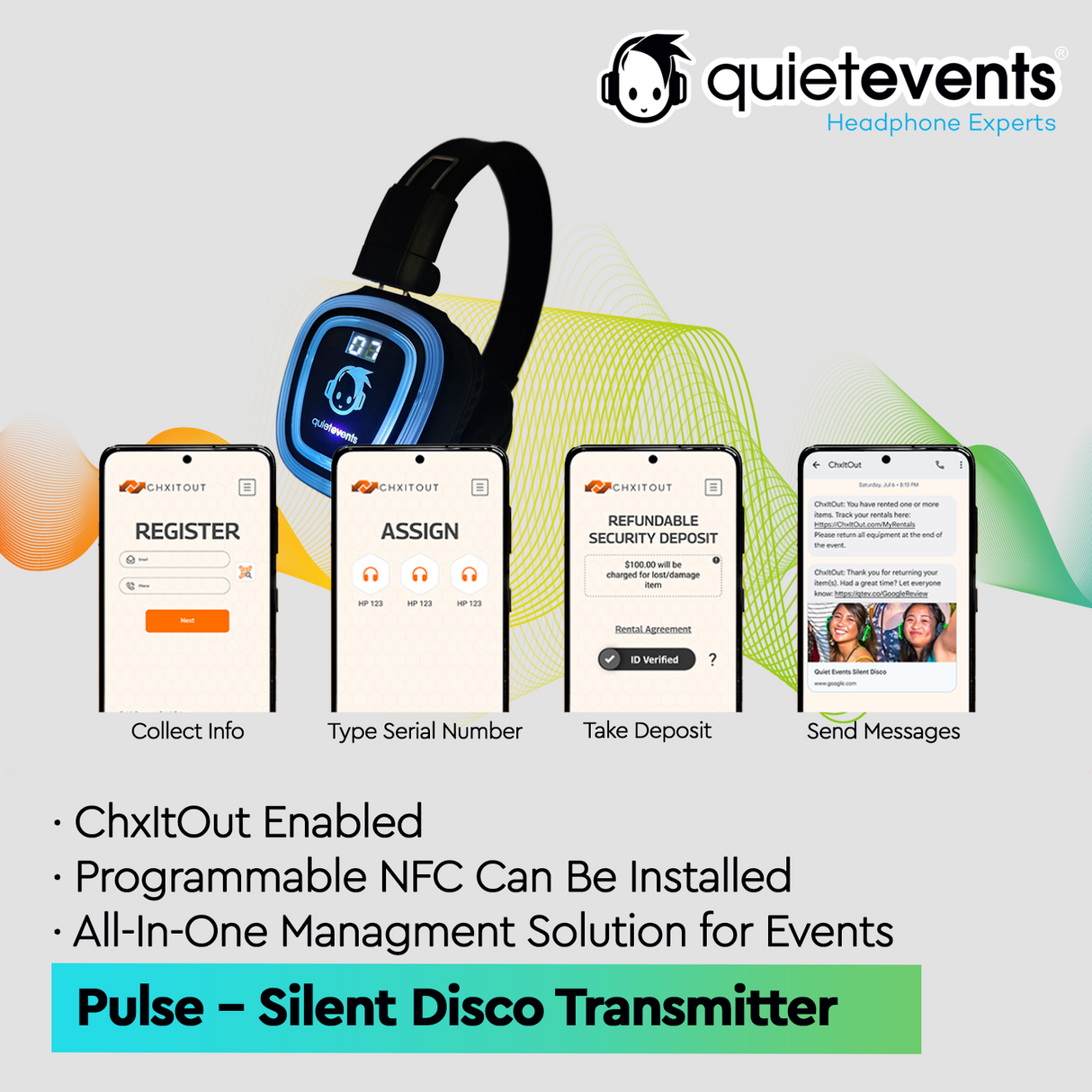 Silent Disco Headphone - 10 & 3 CH Ultra 2 - (ADA Compliant) (U2)