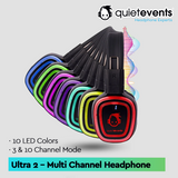 Silent Disco Headphone - 10 & 3 CH Ultra 2 - (ADA Compliant) (U2)