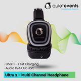 Silent Disco Headphone - 10 & 3 CH Ultra 2 - (ADA Compliant) (U2)