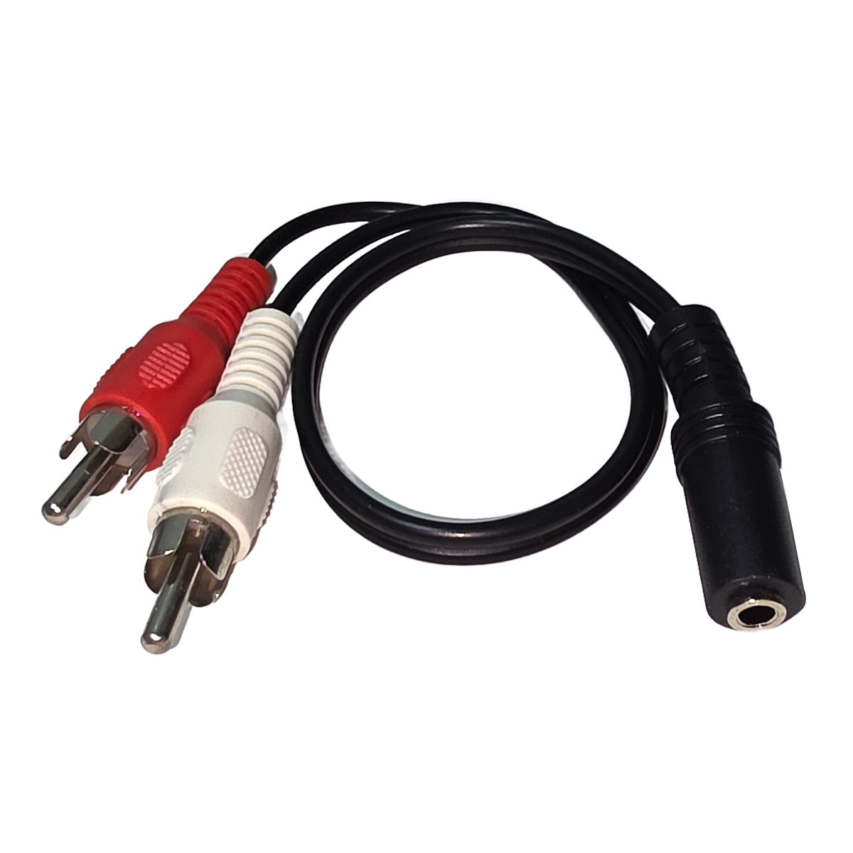 2 RCA Male to 3.5mm Female Stereo Audio Adapter Cable – Y Splitter for Headphones, Smartphones, or MP3 Players to Home Audio Systems (1 ft)