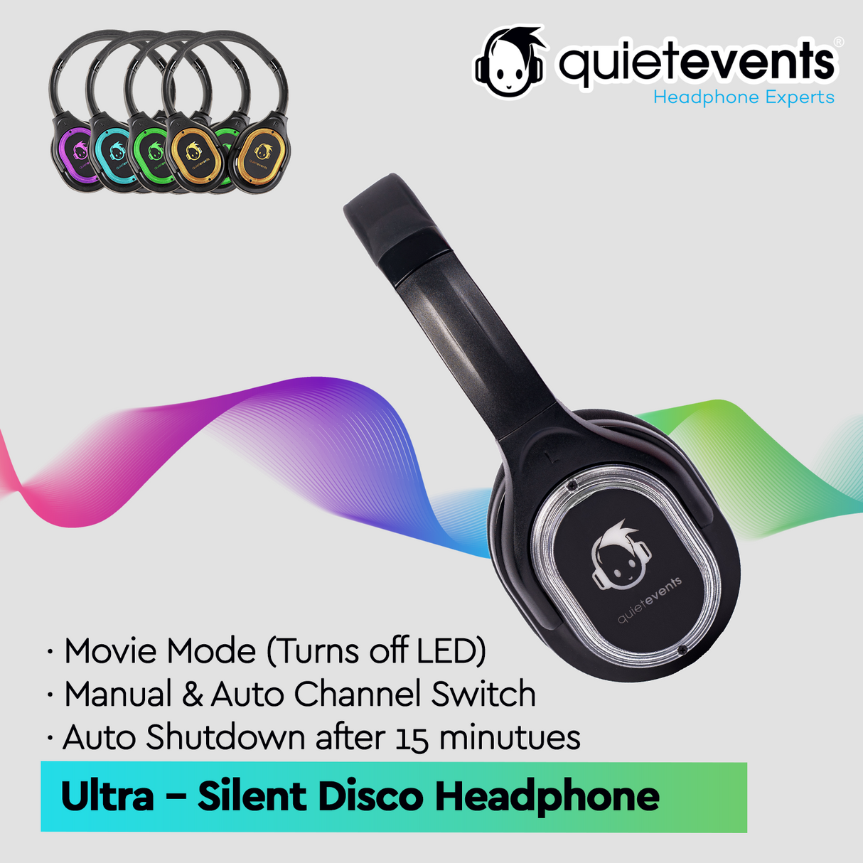 Silent Disco Headphone (U) - 10 CH Ultra